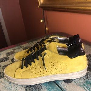P448 Yellow Suede Sneakers with Black Heel